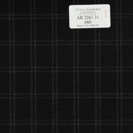 AR 2261 31 CANONICO - 100% Wool - Đen Caro Xám